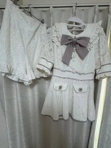 LIZLISA 전체 레이스 셋업 화이트