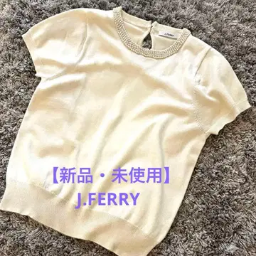 [ 새상품 미사용 ] J.FERRY 반팔 실크 니트 ( 캐시미어 혼방 ) 비쥬 40