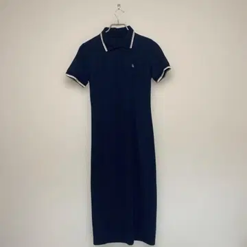 Louere 폴로 원피스 L 사이즈 네이비 슬릿 포함