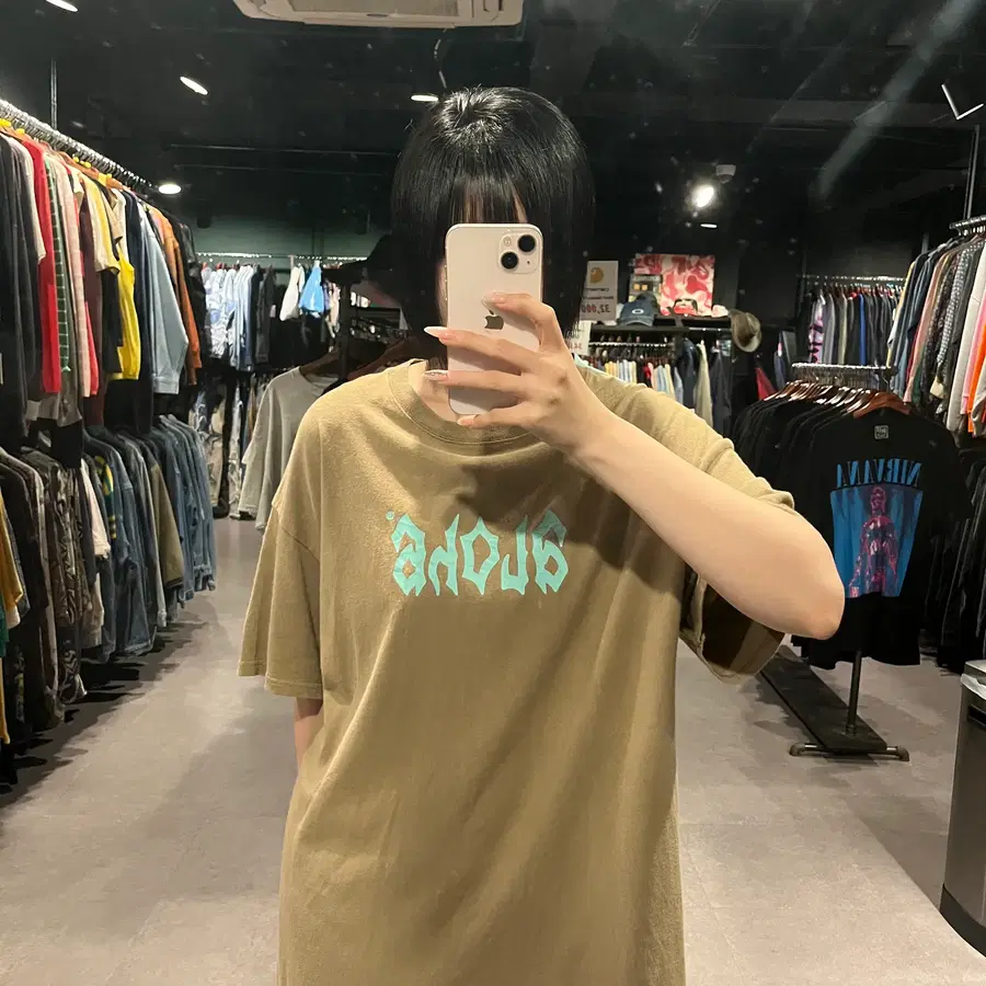 (857) VTG 빈티지 고스 레터링 프린팅 반팔 티셔츠