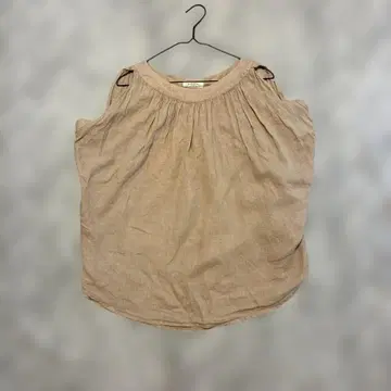 FRAMeWORK 린넨 100% 슬리브리스 블라우스 베이지