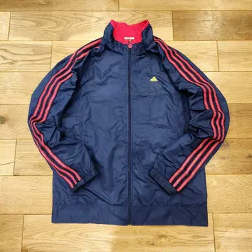adidas 만국기 네이비 컬러 핑크 x 골드 라메 3 라인 트랙 자켓