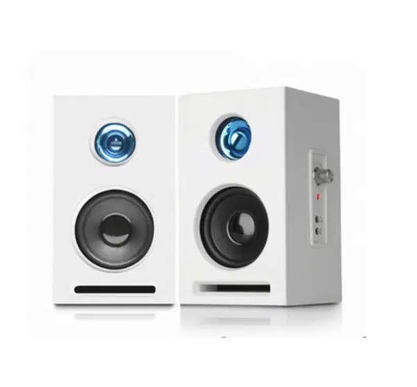 화이트 2채널 USB 북쉘프 스피커 10W