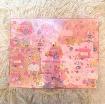 Sanrio Characters 플랫 케이스 A5 사이즈 핑크