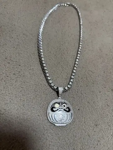 아발란치 달마 실버 달마 모티브 지르코니아 테니스 목걸이