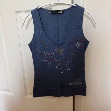 러브 모스키노 LOVE MOSCHINO 슬리브리스 별 패턴 큐빅 36