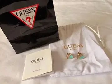 GUESS 귀걸이 하트형 스카이블루