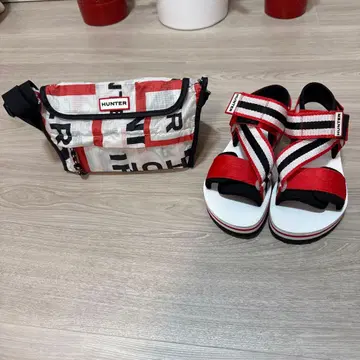 HUNTER 샌들 & 숄더백 세트