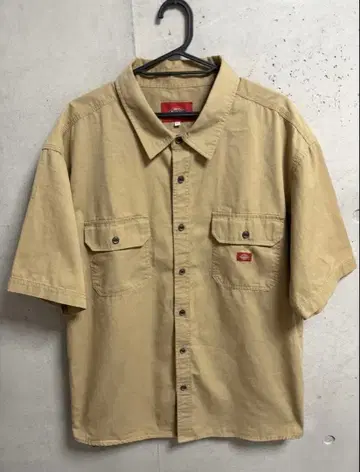 Dickies 워크 셔츠 반팔 베이지 4L