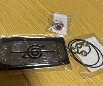 NARUTO 우치하 이타치 코스프레 이마 밴드 목걸이 반지 3종 세트