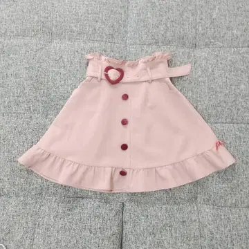 새상품급 리즈리사 LIZ LISA 하트 벨트 프릴 미니 스커트 핑크 0