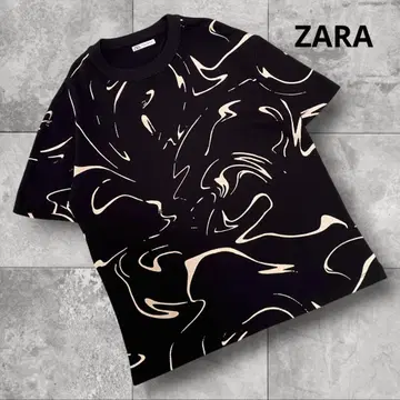 새상품급! ZARA 아트 패턴 반팔 티셔츠 BLACK