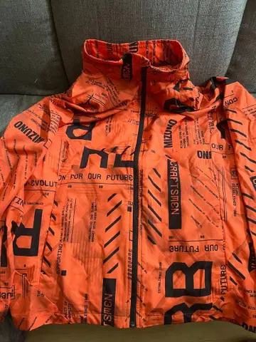 MIZUNO 나일론 자켓 올 패턴 오렌지