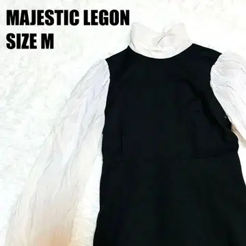 MAJESTIC LEGON 레이어드 스타일 하이넥 긴팔 무릎 기장 원피스 [ 2 ]