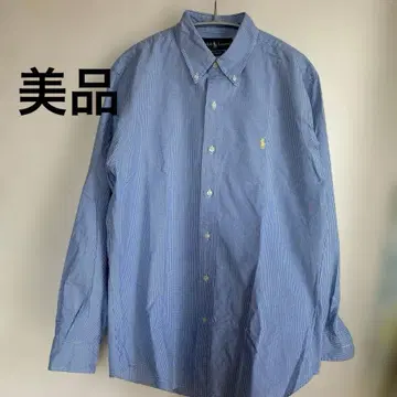 컨디션 최상 RALPH LAUREN 스카이블루 깅엄 체크 긴팔 셔츠 M