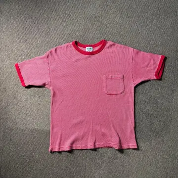 90s BEAMS 일본제 보더 티셔츠 링거T셔츠 빨간색 M