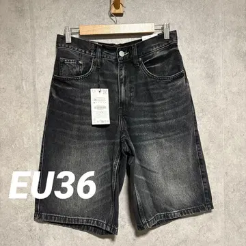 ZARA 자라 배기핏 데님 버뮤다 팬츠 EU36
