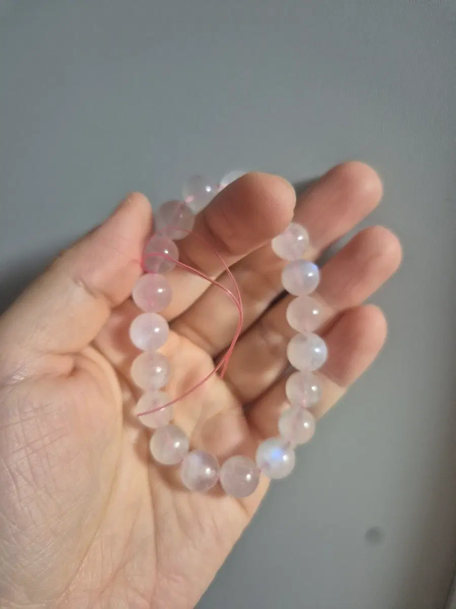 천연 핑크 문스톤 10mm 원석 팔찌 (연애운/블루시라)