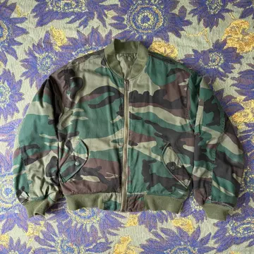 80s MA-1 우드랜드 카모플라쥬 봄버 자켓 USA제 카모 무늬