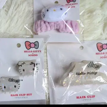 HELLO KITTY 3COINS 헤어 클립 3개 세트