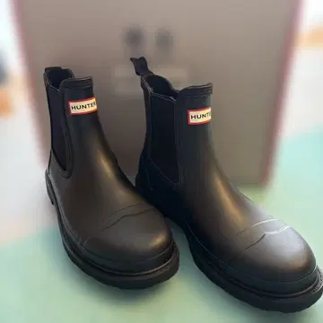 HUNTER 여성용 커맨드 첼시 부츠 블랙 25cm