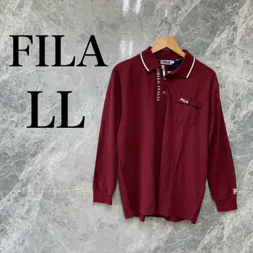 FILA 남성용 LL 버건디 피케 셔츠 빅 사이즈 캐주얼 구제 의류