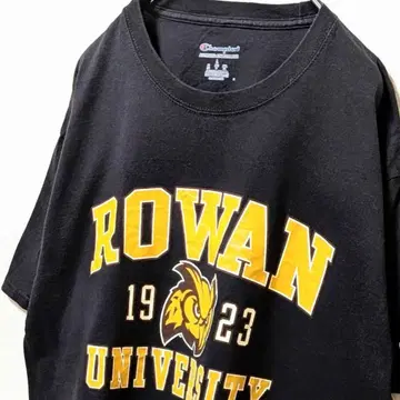 챔피온 ROWAN 대학 1923 티셔츠 L 블랙 블랙 구제 의류