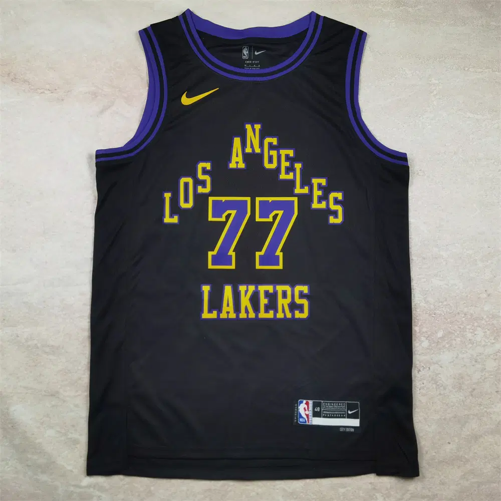 NBA 나이키 농구복 24종 레이커스 77 루카 돈츠 블랙시티 열압착