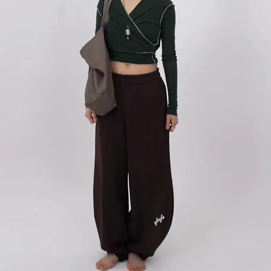 [2] oursoonhwan French Terry Pi pants Brown