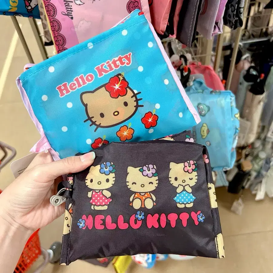 일본수입 산리오헬로키티알로하장바구니 태닝키티비치에코백
