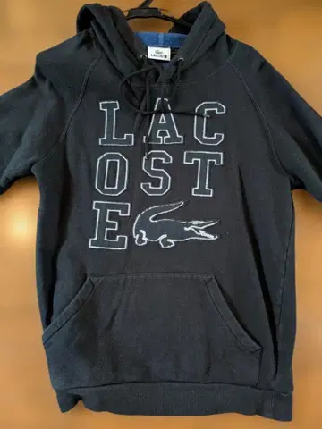 LACOSTE 라코스테 풀오버 후드티 블랙