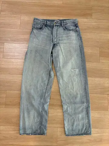 FADED SELVEDGE LIGHT DENIM WIDE PANTS