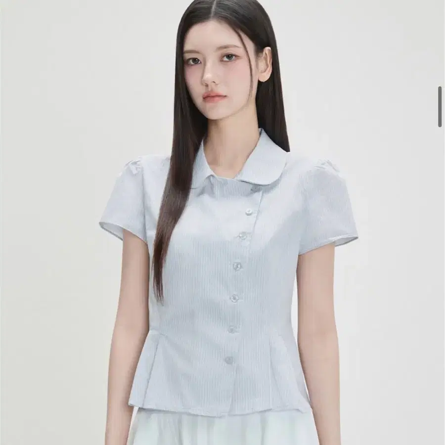 미쏘 라운드카라 스트라이프 셔츠