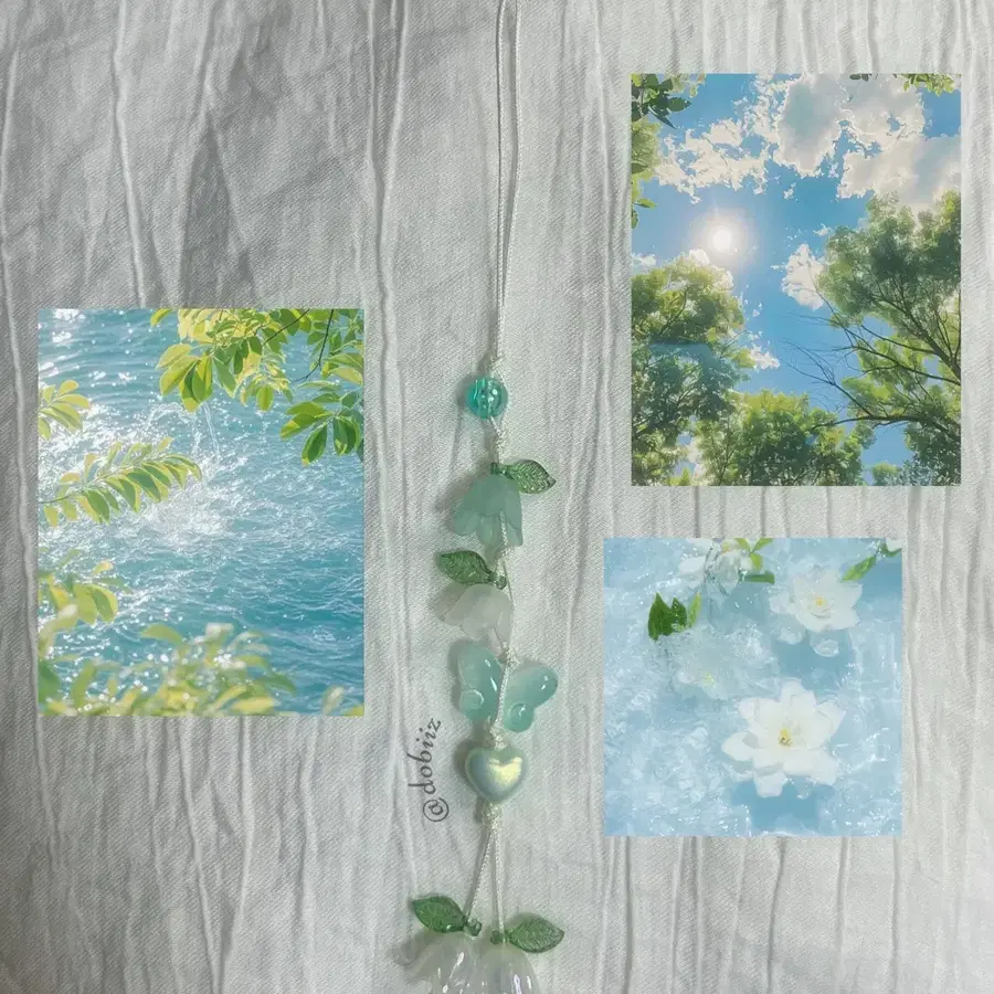 {handmade} 하늘 나비 비즈 키링