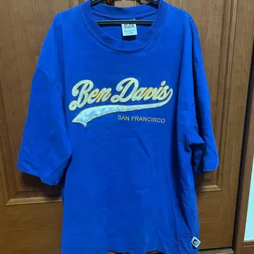Ben Davis 로고 자수 오버사이즈 티셔츠 블루 XL