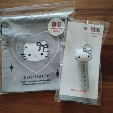 HELLO KITTY 3COINS 복조리 립 참 세트