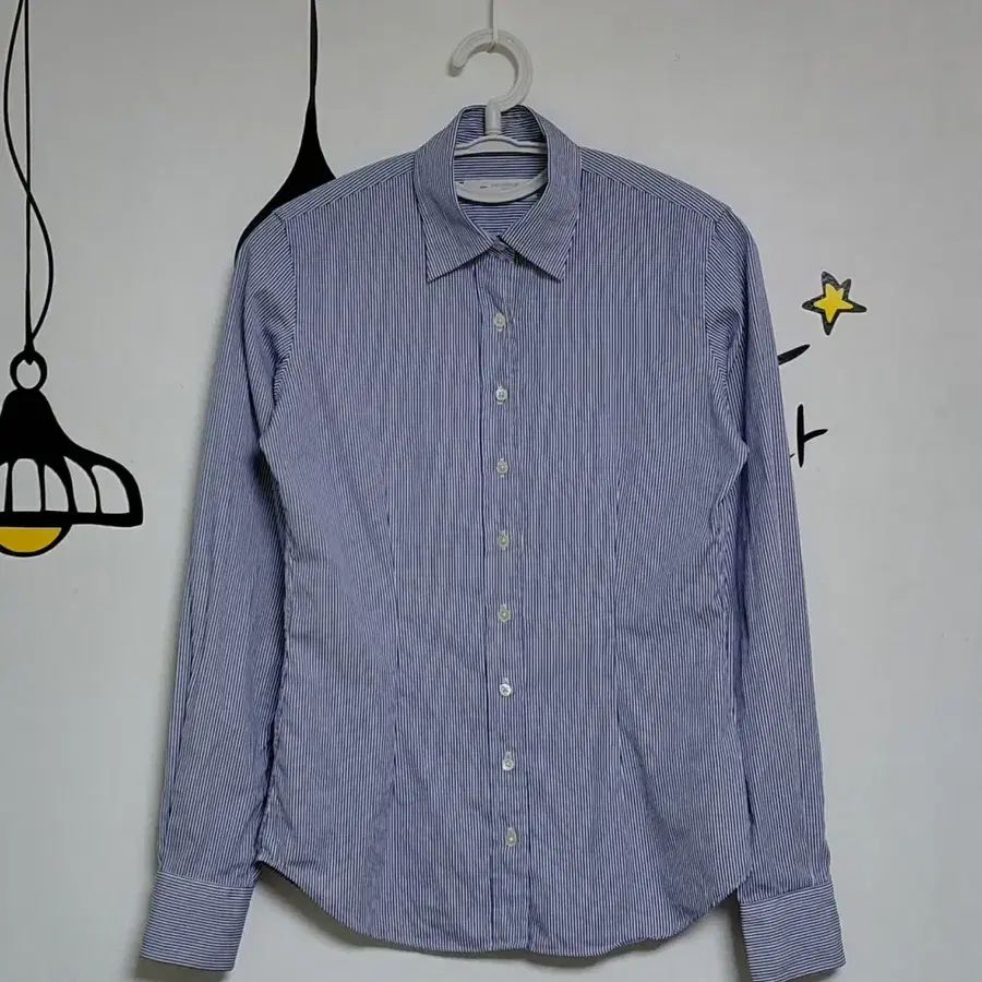 [JP9 / US6] 카마쿠라 셔츠(Maker's Shirt) 여성용 블루 스트라이프 셔츠