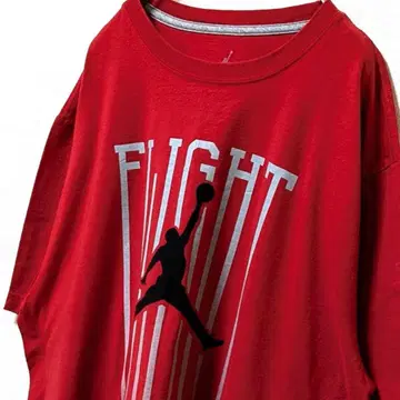 조던 FLIGHT 빅 로고 T셔츠 레드 XL 구제 의류