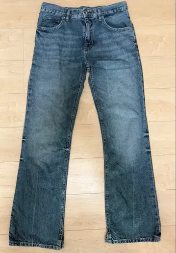 ZARA 남성용 스트레이트 핏 붐컷 슬릿 데님 팬츠