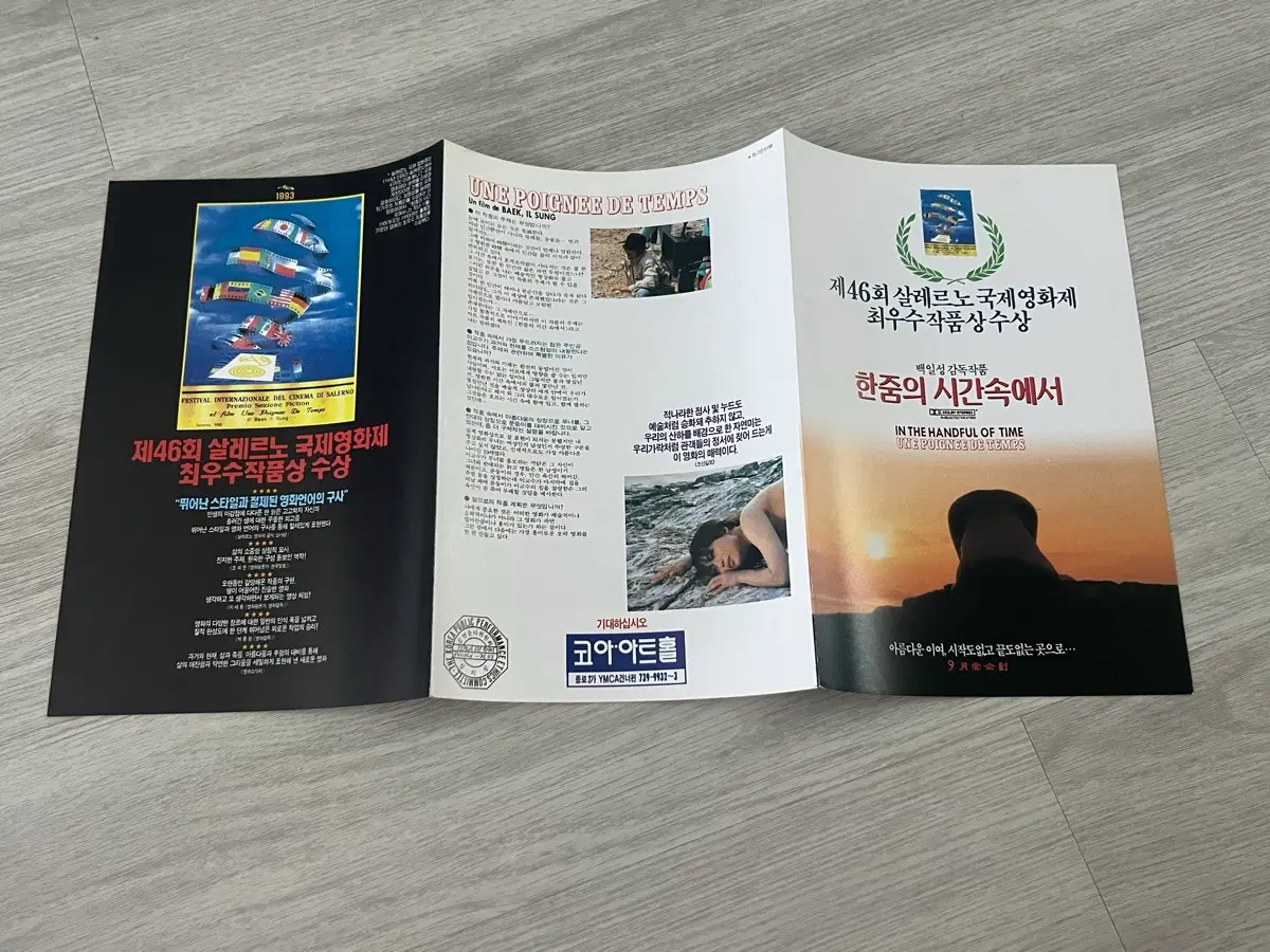 제46회 살레르노국제영화제 최우수작품상 한줌의 시간속에서 전단지