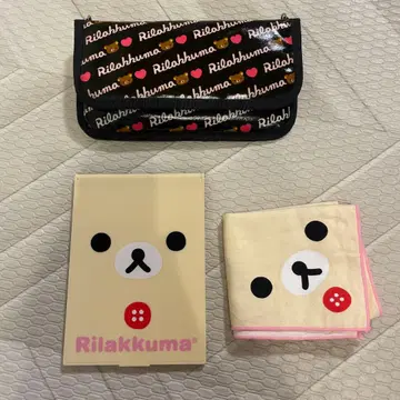 Rilakkuma 거울 숄더 파우치 냅킨 3종 세트