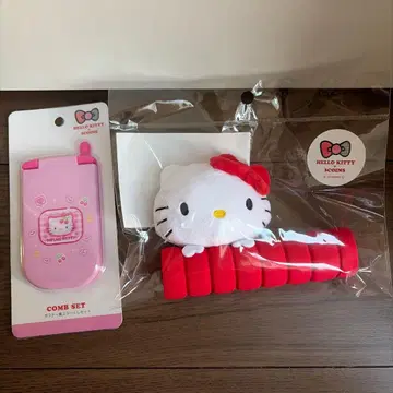 새상품 키티 폴더폰풍 거울 빗 거울 도어 손잡이 커버 쓰리코인즈