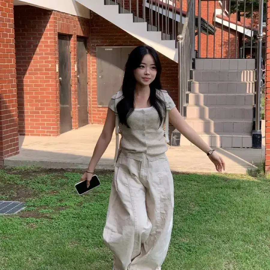 에이블리 제니어리 레이어드 반팔 가디건