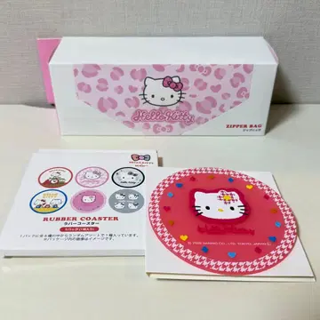 [ 미사용 새상품 ] 헬로키티 x 3COINS 쓰리코인즈 지퍼백 & 러버 코스터