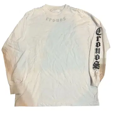CRONOS 롱 슬리브 티셔츠 화이트 롱 T 크로노스