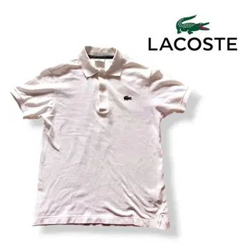 새상품급 LACOSTE 피케 셔츠 러버 로고 골프 화이트 그린