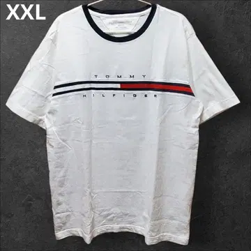 [컨디션 최상/레어 XXL] 타미힐피거 로고 T셔츠 화이트 면 빅 사이즈