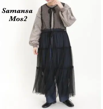 사만사 모스모스 시어 앞뒤 2way 슬리브리스 원피스 블랙