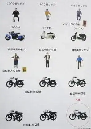 자전거 6대 바이크 3대 인간 6체 주간 SL 철도 모형 61호 N 게이지 지오콜렉션