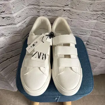 ZARA 남성용 벨크로 스니커즈 화이트 44(F-9)